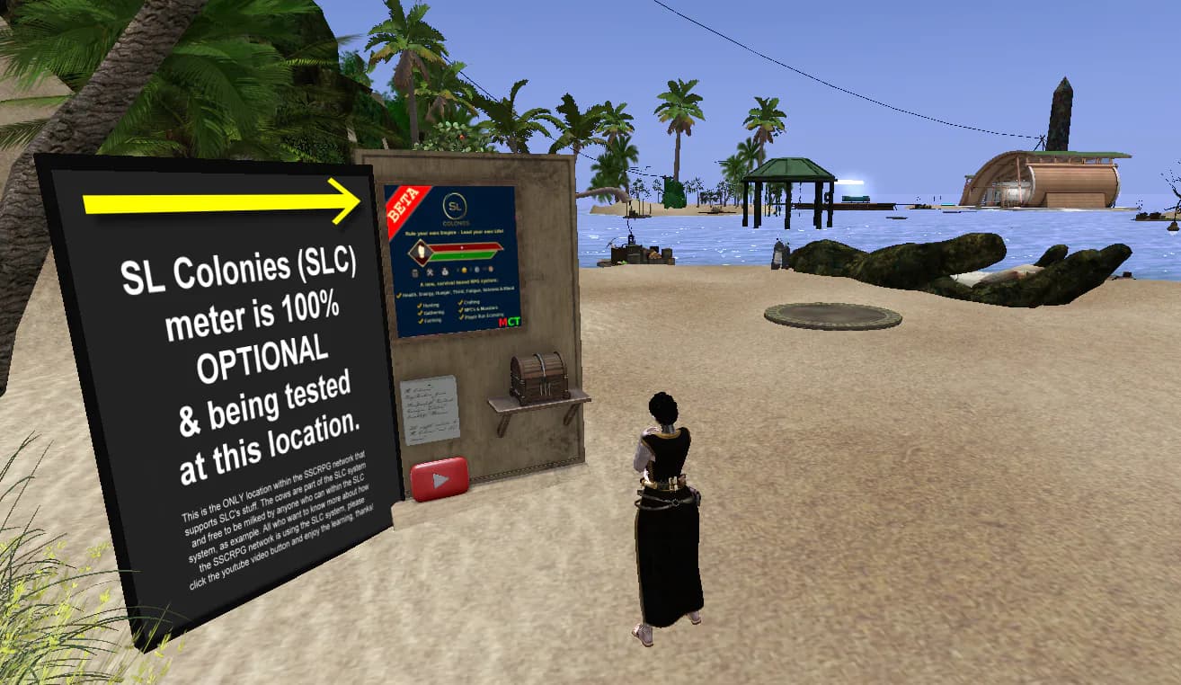 HUD pickup spot on beach, near the stone hand with blanket and pillows.